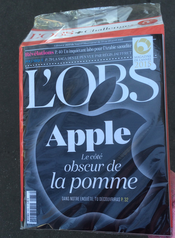 L'image du soir : un gros dossier sur le "côté obscur d'Apple" dans l'Obs