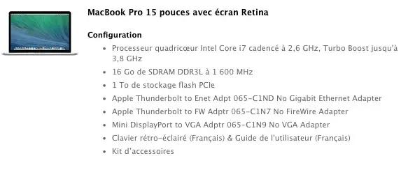 MacBook Pro retina : les modèles en configuration personnalisée sont expédiés