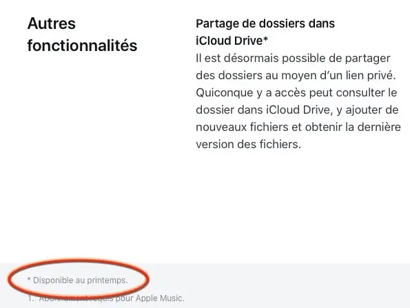 iCloud Drive : le partage des dossiers arrivera au printemps