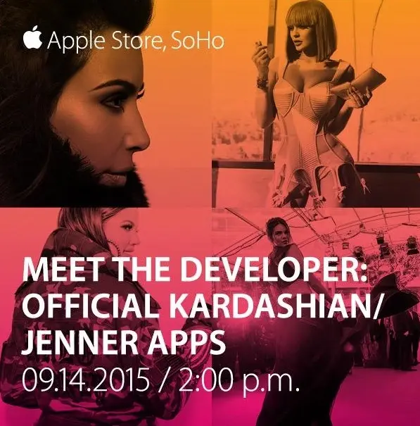 Kim Kardashian et ses soeurs étaient à l'Apple Store de Soho pour présenter leur nouvelle app