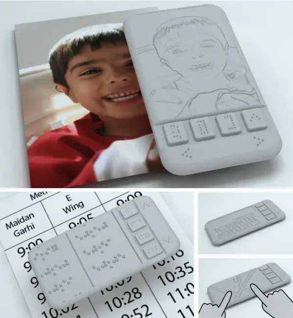 Un smartphone à écran haptique qui parle le Braille