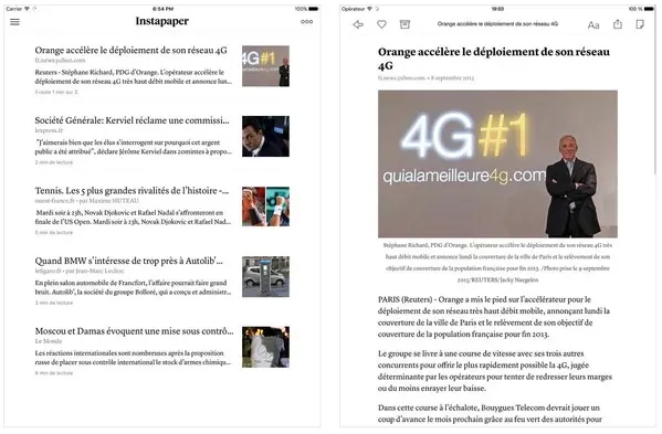 Instapaper : les "anciens" articles seront de retour dans une semaine