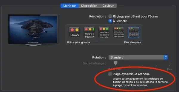 macOS 10.15.5 : Catalina gère mieux le HDR sur certains moniteurs externes