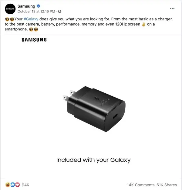 Après s'être moqué de l'iPhone 12, Samsung supprimerait bien le chargeur