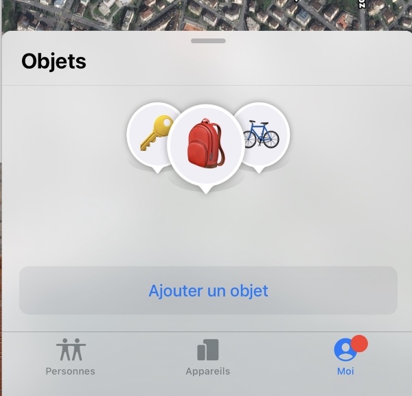 iOS 14.5 bêta 3 : l'onglet "Objets" s'affiche par défaut dans l'app Localiser