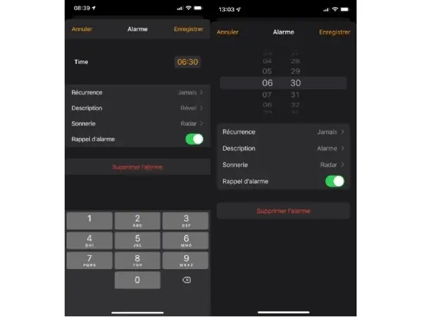 iOS 15 revient à l'ancienne interface pour les alarmes dans l'App Horloge