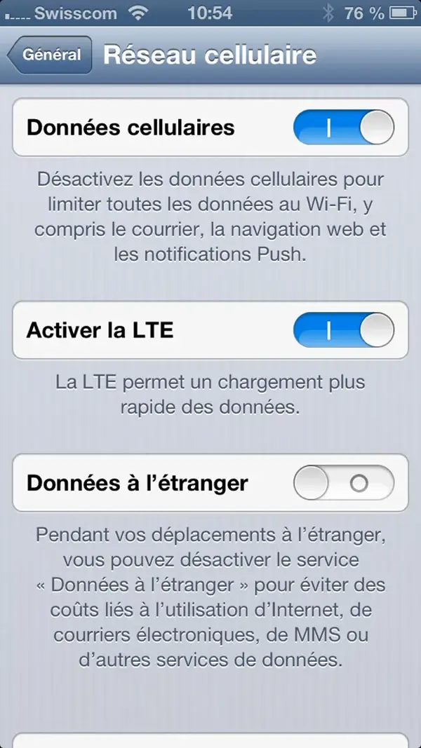 iOS 6.1 et la 4G : impossible de désactiver la 3G ?