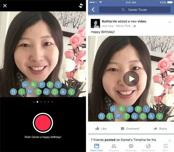 Facebook : les utilisateurs d'iOS peuvent souhaiter un joyeux anniversaire en vidéo