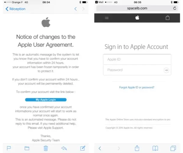 Hameçonnage : attention aux faux mails d'Apple annonçant la suppression de votre compte !