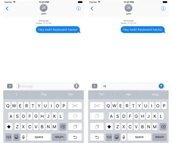 Un clavier pour iPhone utilisable à une main caché dans le code d'iOS