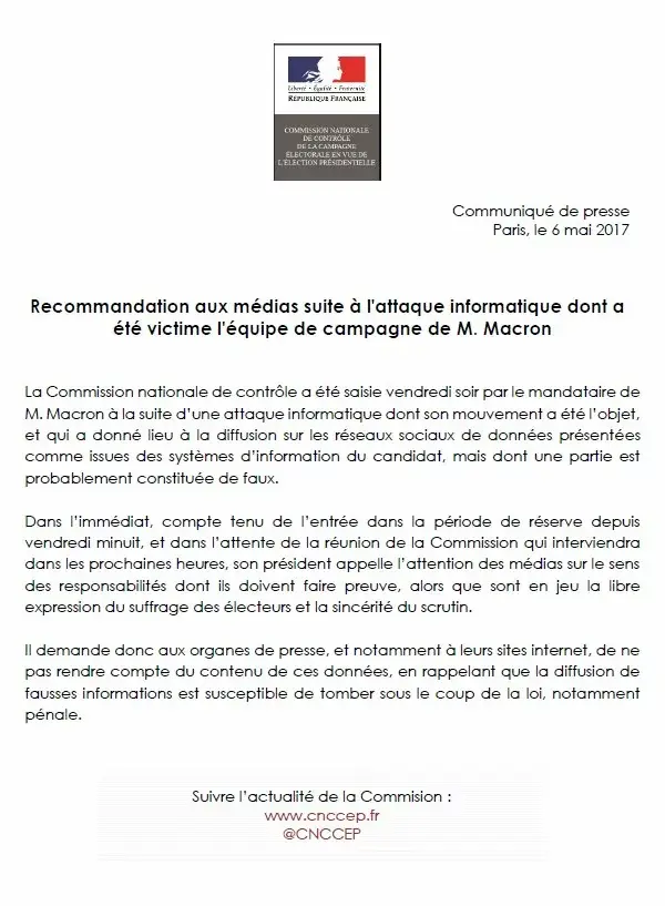 #MacronLeaks : le mouvement victime de piratage (9Go de mails et documents divers)