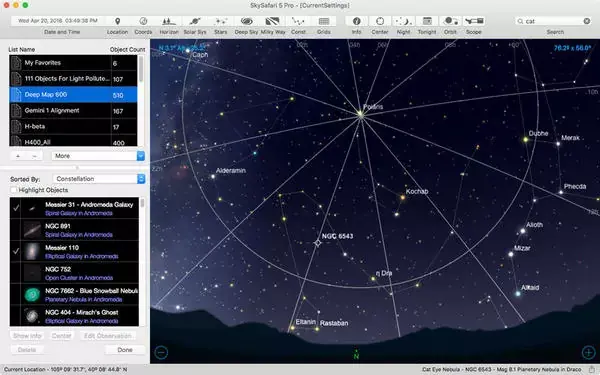 Astronomie : SkySafari 5 Pro/Plus à petit prix sur iOS, Apple Watch et Mac