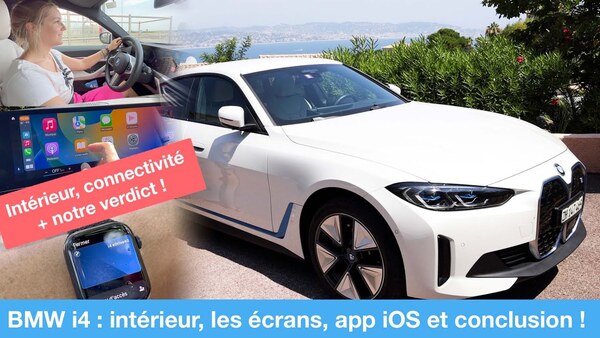 Test BMW i4 : intérieur, les écrans, l'app mobile, et toute la connectivité !