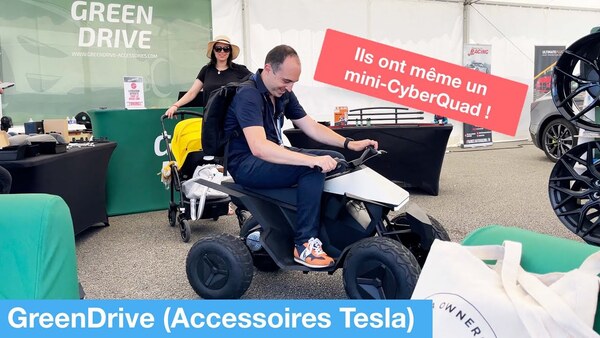 Tous les accessoires Tesla sont chez GreenDrive (même le CyberQuad !) + code promo