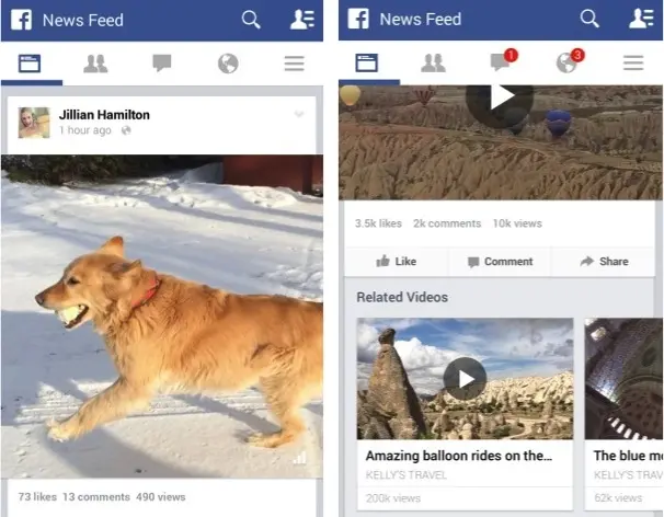 Facebook se rapproche de Youtube et ajoute le nombre de vues aux vidéos