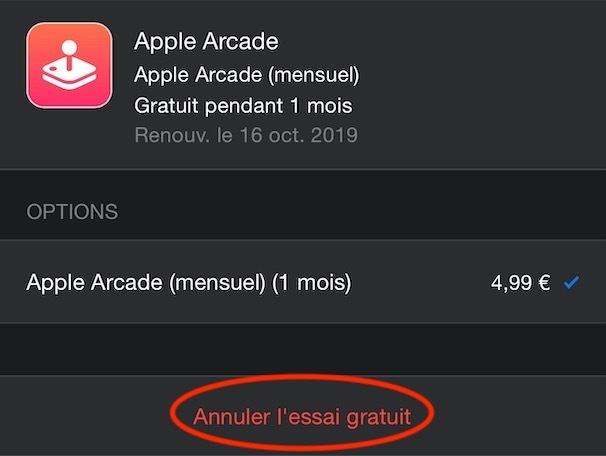 Apple Arcade : comment annuler l'abonnement avant la fin de la période d'essai