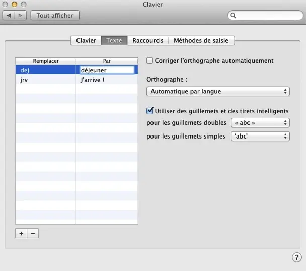 Les substitutions de texte de l'iPhone se synchronisent avec Mavericks