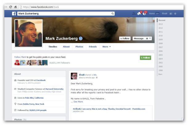 Il pirate le mur de Zuckerberg pour signaler une faille, Facebook ferme son compte