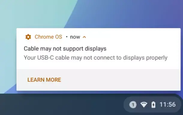 Chrome OS détecte l'utilisation d'un câble USB-C non optimal (bientôt sur nos Mac ?)