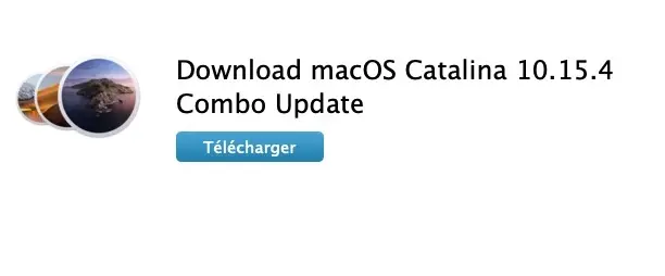 Apple propose la mise à jour combo de macOS Catalina 10.15.4 (4,73 Go)