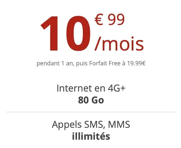 Bon plan : 80Go pour 10,99€/mois (avec 8Go en Europe)