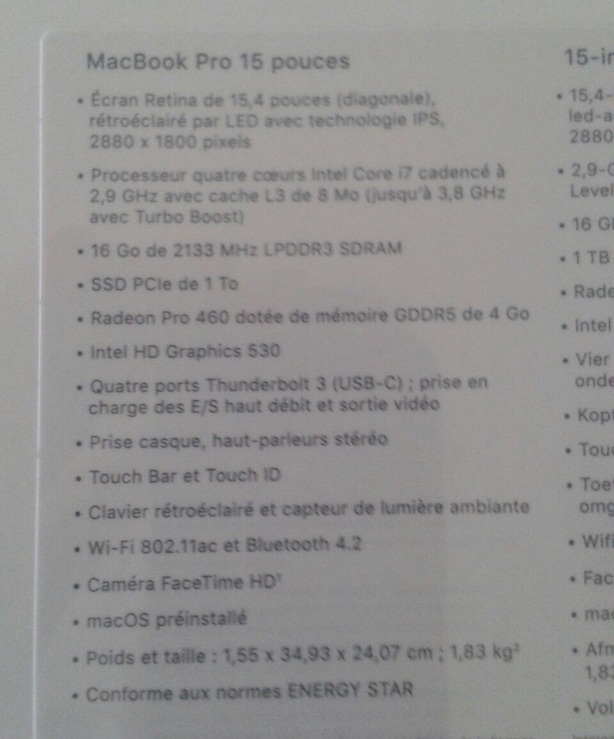 Le MacBook Pro Touch Bar 1To à 2599€ était en fait bien meilleur qu'annoncé !