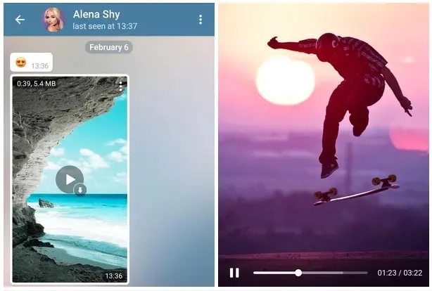 Telegram sait lire des vidéos et passe automatiquement en mode nuit