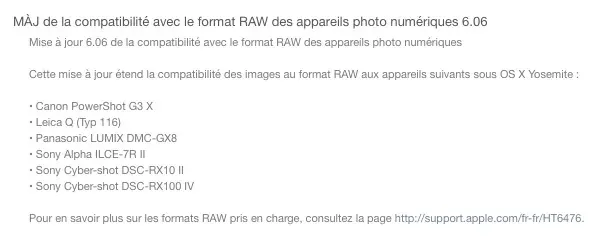 Apple ajoute le Leica Q et le Sony Alpha 7R II à sa compatibilité RAW