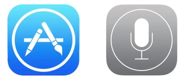 Les icônes de l'App Store et de Siri sur iOS 7/8 sont maintenant des marques déposées