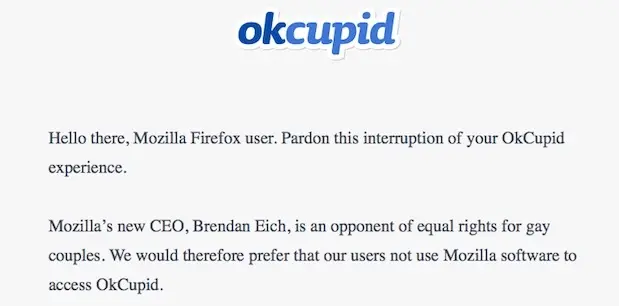 Le boycott de Firefox s'organise autour d'OkCupid