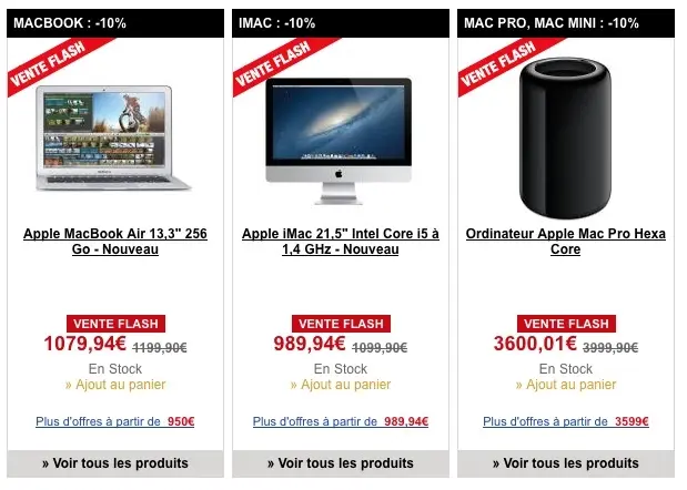 Bon plan : -10% sur le nouveau Mac Pro, le nouvel iMac et le nouveau MacBook Air !