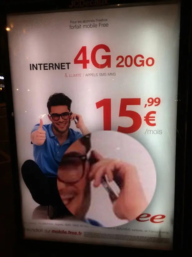 L'image du jour : quand Free utilise un iPhone non-4G pour sa publicité 4G