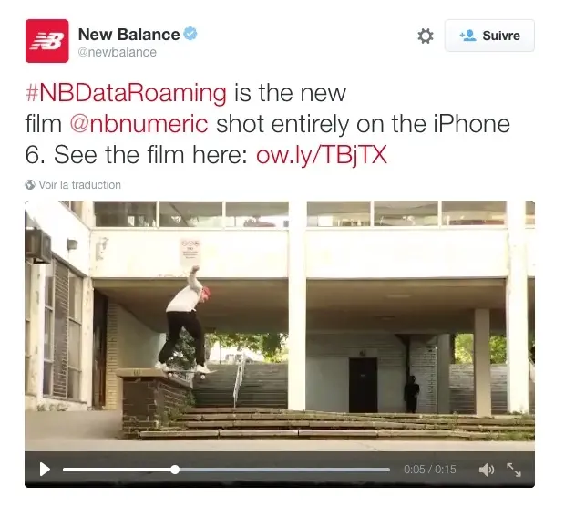 La nouvelle pub New Balance dédiée aux skaters a été tournée avec un iPhone 6