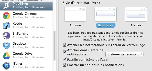 Ça y est, les sites web peuvent proposer des notifications sous Mavericks !