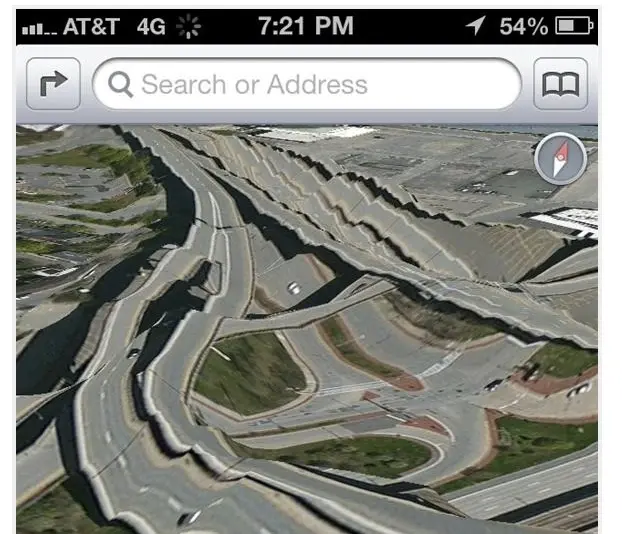 Le désastre du lancement d'Apple Maps.