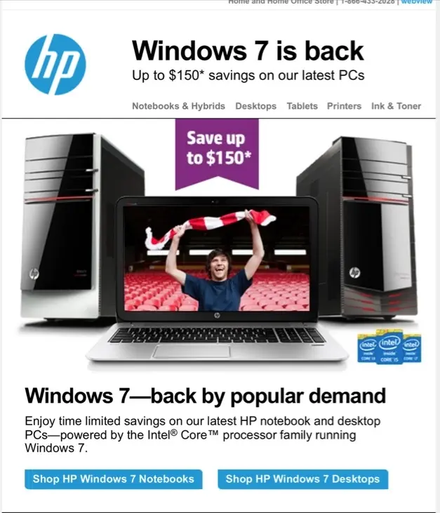 Pour HP, Windows 7 fait son retour "sous la pression populaire"