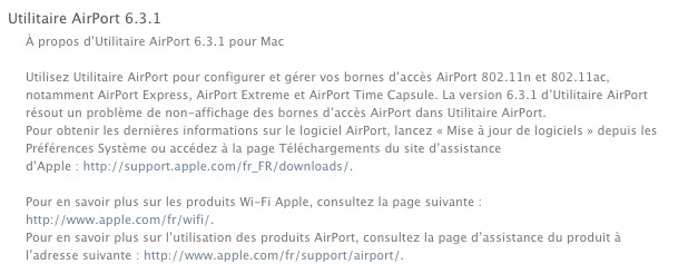 Mise à jour AirPort (& de l'outil de récupération de Mavericks)