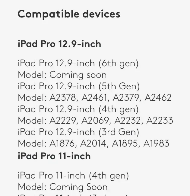 Seraient-ce les références de l'iPad Pro M2 ? (merci Logitech !)