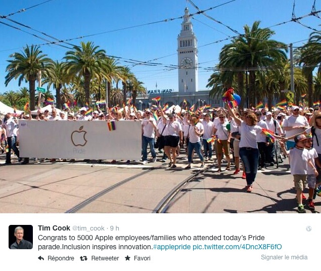 #Applepride : Tim Cook et ses employés étaient "dans la place" pour la Gay Pride de SF