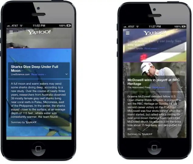 Story Summaries, nouvelle technologie iOS de Yahoo!