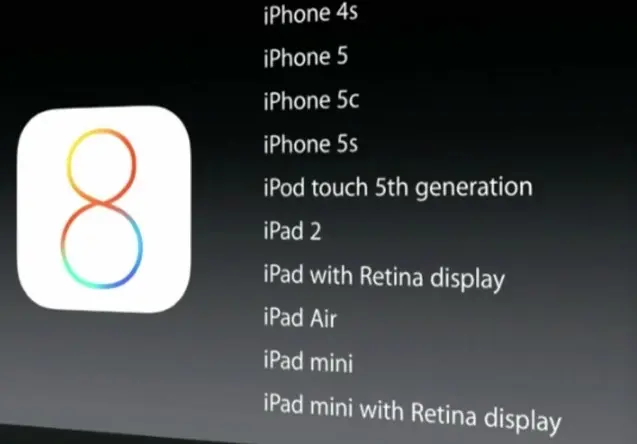 iOS 8 : l'iPhone 4 passe son tour, mais pas l'iPad 2 !