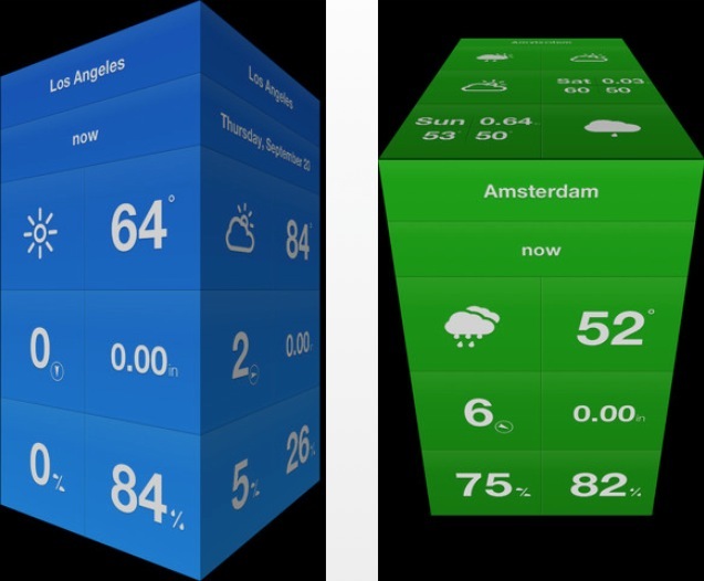 Weather Cube, la météo grand spectacle gratuite sur iOS