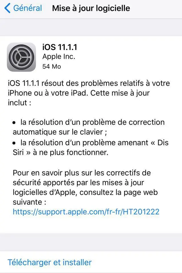 La mise à jour iOS 11.1.1 corrige le bug du clavier