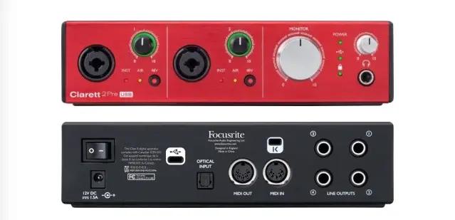 Test de la Clarett 2 Pre : une affriolante carte son alimentée par USB-C chez Focusrite