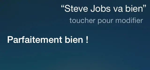 L'image du jour : pour Siri, Steve Jobs est toujours vivant