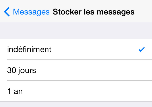 iOS 8 : il est possible de supprimer les messages automatiquement après 30 jours