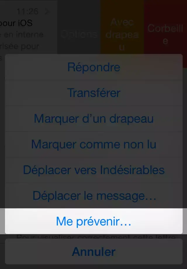 iOS 8 : Mail est capable de vous envoyer des notifications lors d'une réponse à un sujet donné