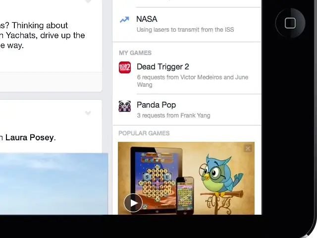 La prochaine mise à jour de Facebook pour iPad ravira les gamers