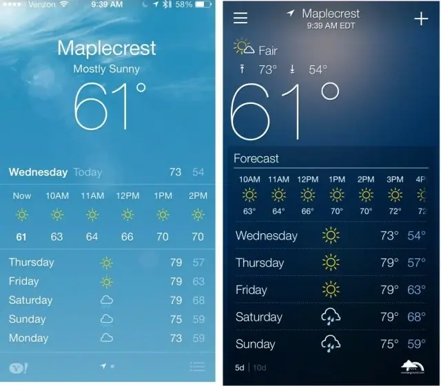 Jonathan Ive a t-il été un peu trop "inspiré" par l'application Météo de Yahoo ?