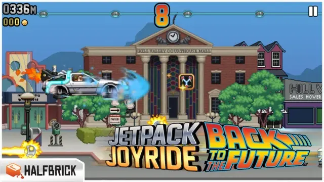 Un mode "Retour vers le futur" dans Jetpack Joyride avec la DeLorean et l'Hoverboard